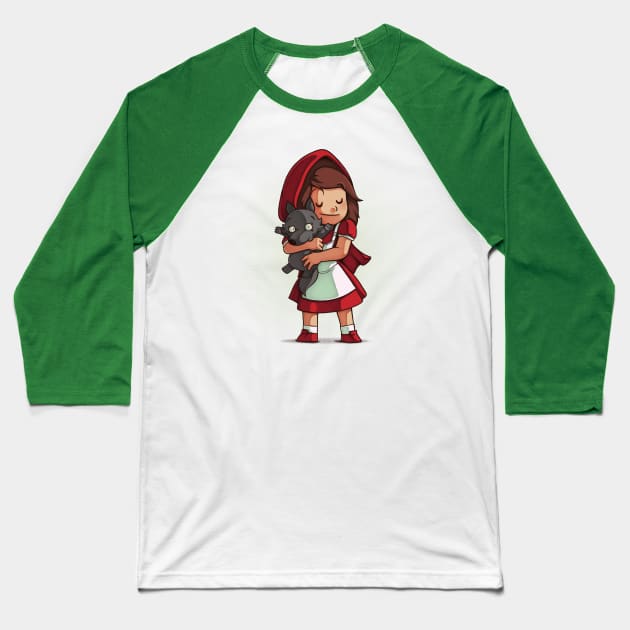 Little Red & Wolf Baseball T-Shirt by Naolito